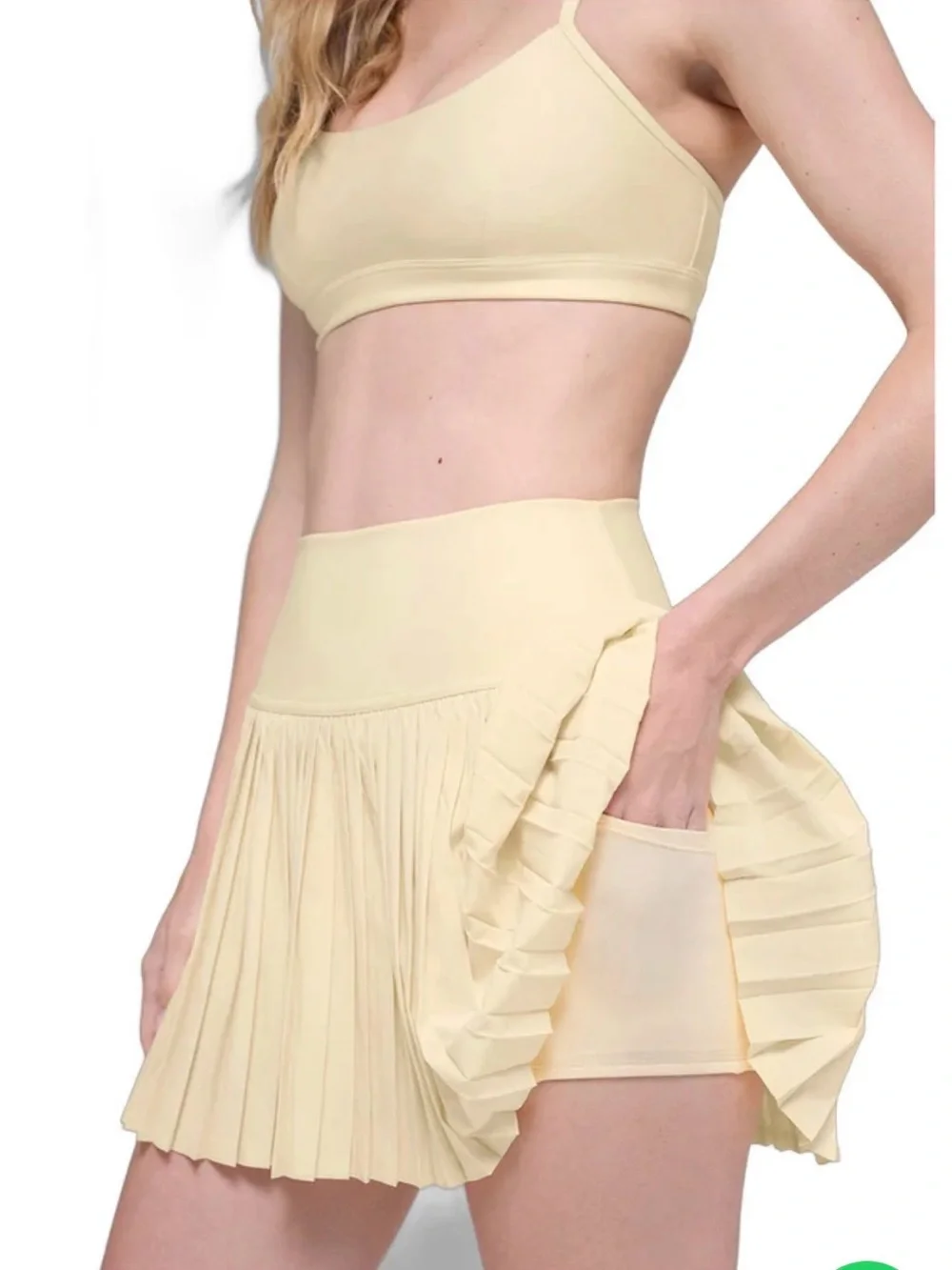ALO Yoga GRAND SLAM TENNIS SKIRT - CANDLELIGHT YELLOW Small NWT